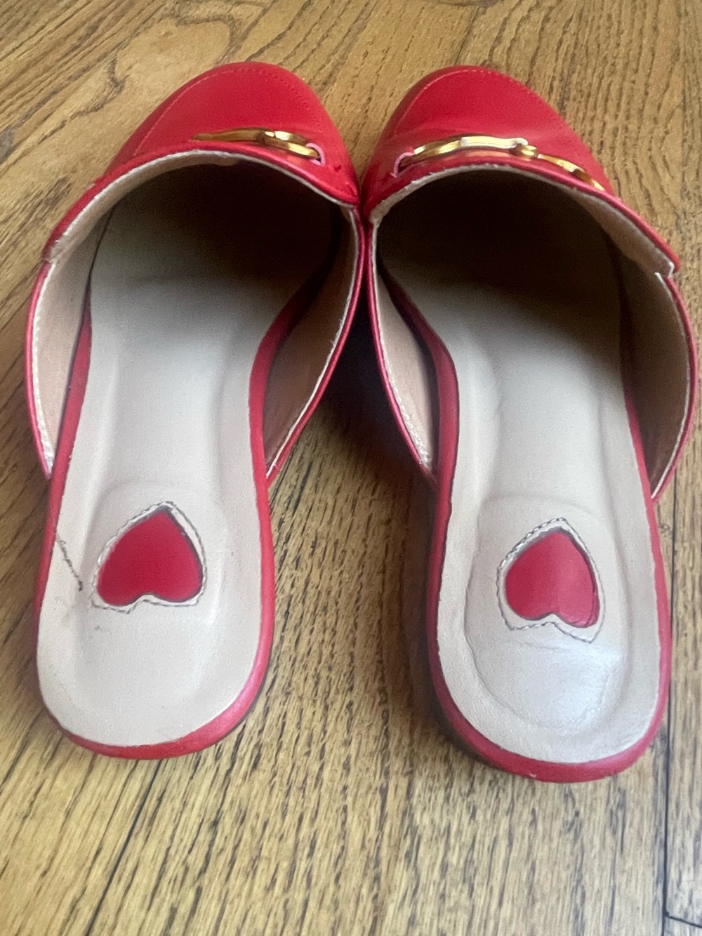 ARQA Red Leather Horsebit Loafer Mules Flats Size 9 EU 40 - Picture 7 of 12